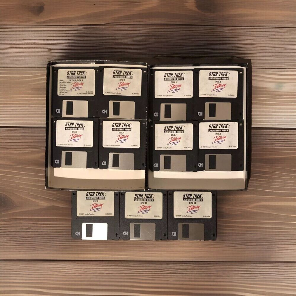 Star Trek Judgment Rites PC IBM 3.5" Floppy Disks 11 Disk Set Interplay 1993
